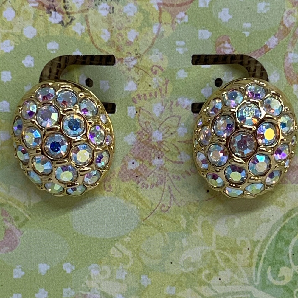 Swarovski AB clip earrings
